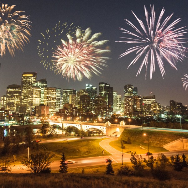 Scenery - Calgary with fireworks
